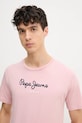 Βαμβακερό μπλουζάκι Pepe Jeans Eggo ροζ PM508208