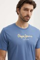 Бавовняна футболка Pepe Jeans Eggo N блакитний PM508208