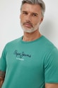 Pepe Jeans t-shirt bawełniany Eggo zielony PM508208