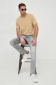 Βαμβακερό μπλουζάκι Pepe Jeans Connor μπεζ