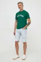 Bombažna kratka majica Pepe Jeans zelena