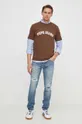 Pepe Jeans t-shirt in cotone marrone