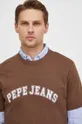 hnedá Bavlnené tričko Pepe Jeans