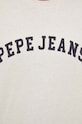 Βαμβακερό μπλουζάκι Pepe Jeans CHENDLER PM509224 μπεζ