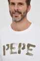 Βαμβακερό μπλουζάκι Pepe Jeans ROLF TEE λευκό PM509228