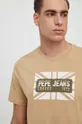 beżowy Pepe Jeans t-shirt bawełniany