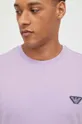Хлопковая футболка Emporio Armani Underwear фиолетовой