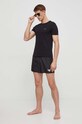 Bavlněné plážové tričko Emporio Armani Underwear 211818.4R483 černá SS24