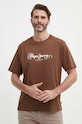 Pepe Jeans t-shirt CAMILLE brązowy PM509373