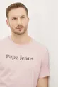 ροζ Βαμβακερό μπλουζάκι Pepe Jeans CLIFTON CLIFTON