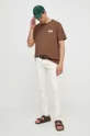 Бавовняна футболка Pepe Jeans коричневий