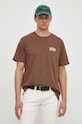 Pepe Jeans t-shirt bawełniany CORBUS brązowy PM509377
