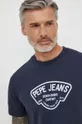 σκούρο μπλε Βαμβακερό μπλουζάκι Pepe Jeans Cherry