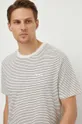 beżowy Pepe Jeans t-shirt z domieszką lnu