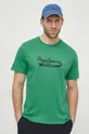 zelená Bavlnené tričko Pepe Jeans CLAUDE