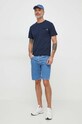 Pepe Jeans t-shirt bawełniany Single Carrinson PM509392 granatowy SS24