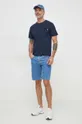 Βαμβακερό μπλουζάκι Pepe Jeans Single Carrinson σκούρο μπλε