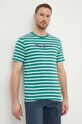 Pepe Jeans t-shirt bawełniany STRIPED EGGO PM509407 zielony SS25