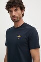 Bavlněné tričko Aeronautica Militare námořnická modř TS1580J372
