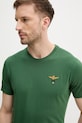 Aeronautica Militare tricou din bumbac verde TS1580J372