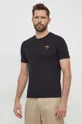 czarny Aeronautica Militare t-shirt bawełniany