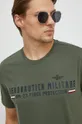зелений Бавовняна футболка Aeronautica Militare