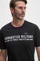 Aeronautica Militare t-shirt bawełniany czarny TS1942J538
