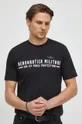 črna Bombažna kratka majica Aeronautica Militare