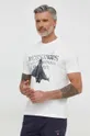 béžová Bavlnené tričko Aeronautica Militare