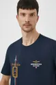 sötétkék Aeronautica Militare pamut póló Férfi