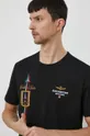 czarny Aeronautica Militare t-shirt bawełniany Męski