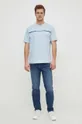 Bombažna kratka majica Armani Exchange modra