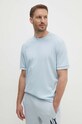 Armani Exchange t-shirt bawełniany niebieski 3DZTLR.ZJLFZ