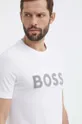 Bombažna kratka majica Boss Green bela