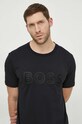 Boss Green pamut póló fekete 50512866