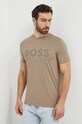 BOSS Green t-shirt z elastanem beżowy 50517911