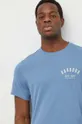 niebieski Barbour t-shirt bawełniany