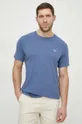Bavlnené tričko Barbour modrá