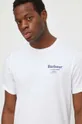 λευκό Βαμβακερό μπλουζάκι Barbour