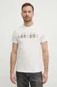 beżowy Barbour t-shirt bawełniany