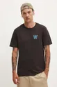 brown Wood Wood cotton t-shirt Ace Chest Print
