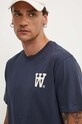 Wood Wood t-shirt bawełniany Ace AA Logo granatowy 10285709.2222