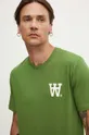 zelena Bombažna kratka majica Wood Wood Ace AA Logo