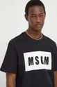 μαύρο Βαμβακερό μπλουζάκι MSGM
