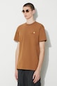 Памучна тениска Carhartt WIP S/S American Script T-Shirt I029956.HZXX кафяв