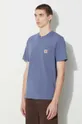 albastru Carhartt WIP tricou din bumbac S/S Pocket T-Shirt