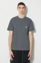 Хлопковая футболка Carhartt WIP S/S Pocket T-Shirt серый