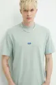 tyrkysová Bavlnené tričko Hugo Blue