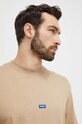 Odzież Hugo Blue t-shirt bawełniany Nieros 50509991 beżowy