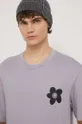 fialová Bavlnené tričko Hugo Blue
